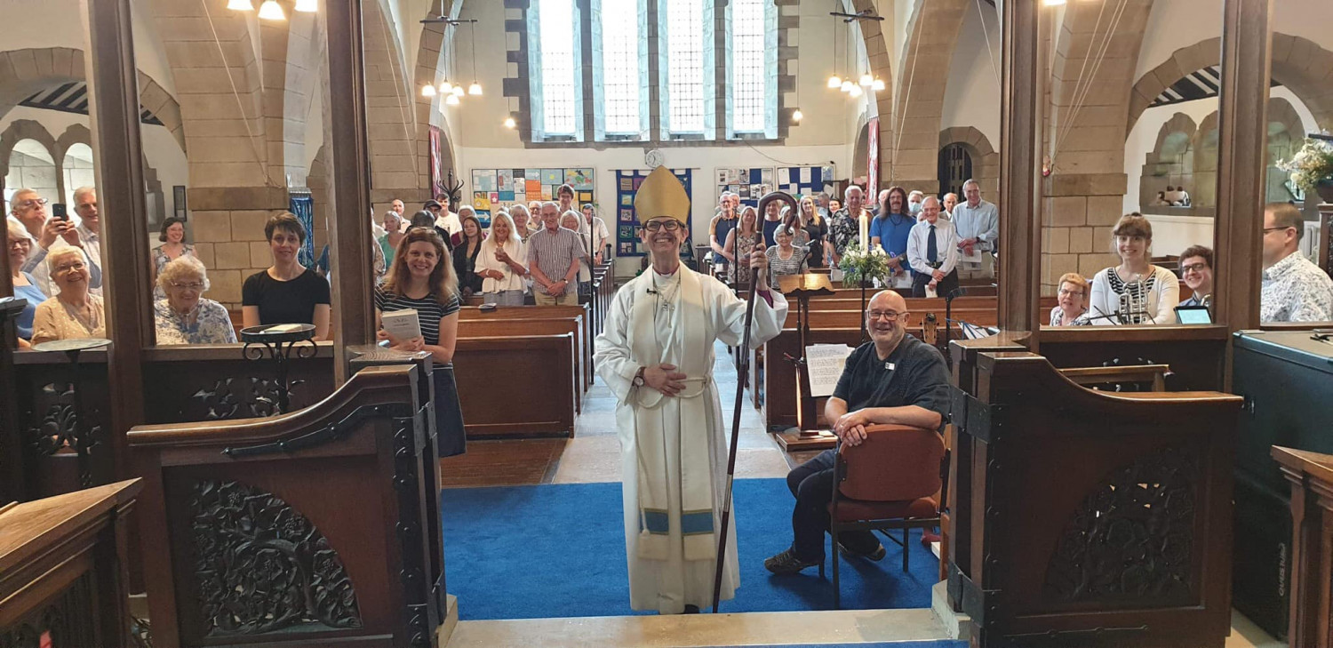 Bishop Libby Lane and the congregation in St Marys church